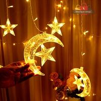 Gambar CO Lampu Tirai Bulan Bintang EID Lampu LED Ketupat Dekorasi Lebaran Murah - PB BOLA RGB dari Dianaputryy undefined 4 Tokopedia