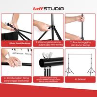 Gambar Portable Background Stand 3 x 1.9 M TaffSTUDIO Bracket Tiang Backdrop Foto Green Screen Live dari ARZINDONESIA undefined 2 Tokopedia