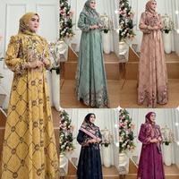 Gambar Gamis Syari printing by Dijah full Cerruty set Scarf baju lebaran terb - 14 A dari adrianstore007 undefined 2 Tokopedia