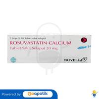 Gambar ROSUVASTATIN CALCIUM NOVELL 20 MG BOX 20 TABLET dari Apotek Kosambi By GoApotik undefined 1 Tokopedia