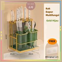 Gambar SALE TERLARIS SORA - TEMPAT SENDOK GARPU RAK SENDOK GARPU GANTUNG ESTETIK AKRILIK MINIMALIS DENGAN PENIRIS TEMPAT PISAU READYY - Hijau Gold dari teh via store undefined 5 Tokopedia