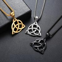 Gambar Prime Picks Vnox Viking Celtic Knot Necklaces for Men Stainless Steel Triple Knot Pendants Casual Male Jewelry with 24" Box Chain Only Here for a Limited Time dari New valley undefined 3 Tokopedia