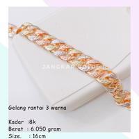 Gambar Gelang Rantai 3 Warna rante chain 6.050Gr 8K dari toko jangkar gold undefined 1 Tokopedia