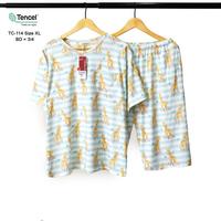 Gambar Greet Nht Wear - Baju Tidur Tencel Motif Mix Celana 3/4 Size Bd Xl Terbaru dari CV Java Griya undefined 2 Tokopedia