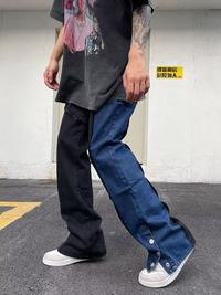 Gambar 2024 Ropa Y2K Fashion Patchwork Stacked Baggy Jeans Pants For Men Vintage Clothes Ankle Button Hip Hop Denim Trousers Vaqueros dari src mayisoru grosir996 undefined 4 Tokopedia