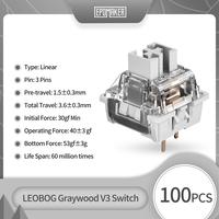 Gambar 100 Pieces LEOBOG Graywood V3 Switch Set Linear 40g 3-Pins for Customizing Mechanical Keyboards DIY dari Wrudestro Store undefined 1 Tokopedia