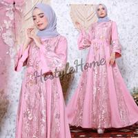 Gambar JOANA - Baju Gamis Brukat Brokat Tile BUSUI Dewasa M L XL XXL Acara Pesta Kondangan Wedding Nikahan Fashion Muslim Warna BIRU OCEAN NAVY ABU Y HIJAU IJO BOTOL TOSCA TOSKA DUSTY PINK LAVENDER COKLAT MOCCA MOKA COKSU MILO MERAH RED MARUN MAROON MUDA TUA dari sehati khimar undefined 2 Tokopedia