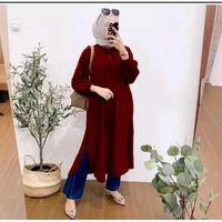 Gambar Meisa Tunik - Tunik Crinkle - Atasan Muslim Wanita - Tunik Simple dari sehati khimar undefined 3 Tokopedia
