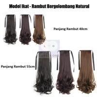 Gambar Ikat Rambut Palsu Model Lurus & Gelombang ala Wanita Korea - Medium & Panjang - Ekor Kuda - Tersedia Warna Hitam, Coklat Tua, Coklat Muda dari Anggayudha8 undefined 3 Tokopedia