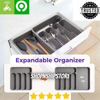 Gambar Expandable Utensils Tray Kitchen Cutlery Storage Box Knife Holder Plastic Tray Fork Spoon Divider Drawer Box Tableware Organizer dari Eka jaya furniture-67 undefined 4 Tokopedia