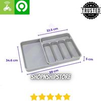Gambar Expandable Utensils Tray Kitchen Cutlery Storage Box Knife Holder Plastic Tray Fork Spoon Divider Drawer Box Tableware Organizer dari Eka jaya furniture-67 undefined 5 Tokopedia