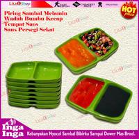 Gambar PIRING SAMBAL MELAMIN WADAH BUMBU KECAP TEMPAT SAOS SAUS PERSEGI SEKAT 2 dari Tunggal Saudara Shop undefined 1 Tokopedia