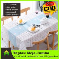 Gambar NEW PROMO Terbaru Modern Taplak Meja Jumbo Anti Air ukuran lebih besar lebih tebal new motif premium taplak meja makan waterproof taplak motif rusa/ice cream/restoran mudah dibersihkan tatakan piring taplak plastik premium minimalis model unik cover meja - pink restaurant dari warungjomblo undefined 2 Tokopedia
