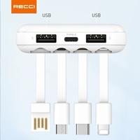 Gambar RECCI RP01 - 10000mAh Powerbank - 4 Built-in Cables - Fast Charge 2.1A dari Tanaga Online Shop undefined 4 Tokopedia