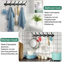 Gambar YUN JIE YA Aluminum White / Black Painted Robe Hook Wall Hanging Towel Hooks Clothes Storage Bathroom  Accessories dari Gek Ida Rahayu undefined 4 Tokopedia
