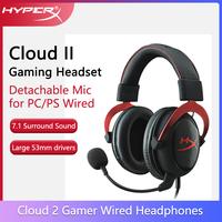 Gambar HyperX Cloud II Gaming Headset Hi-Fi 7.1 Surround Sound/Detachable Mic/USB Sound Card For PC PS Cloud 2 Wired Gaming Headphone dari One Shoot55 undefined 1 Tokopedia