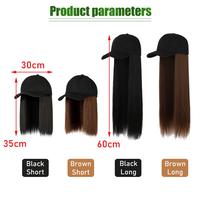Gambar WGM - Wig Topi Baseball Rambut Palsu Lurus Panjang Pendek Hair Extension Korea Wanita - Brown-Short dari WAGOMU STORE undefined 2 Tokopedia
