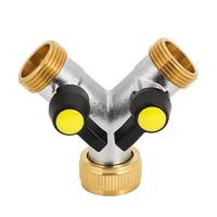 Gambar Premium Brass Garden Hose Splitter With 2-Way Diverter Hassle-free Control Washing Machine Faucet Connector 1 In 2 With Valve dari Civics store undefined 1 Tokopedia