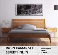 Gambar Kamar Set Minimalis Kayu Jati Terbaru Set Tempat Tidur Minimalis Jati - Divan 120x200 * - Paket Lengkap dari ALWA DUA undefined 1 Tokopedia