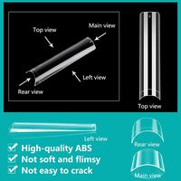 Gambar 240pcs XXXL Straight Square Extra Long Acrylic Nail Tips No C Curve Fake Finger Press On Nails Half Cover Tips Nail Salon Supply dari GROSIR KREASI SEPEDA TRRBARRRU undefined 4 Tokopedia