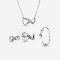 Gambar Sparkling Infinity Collier Series Necklace And Ring Earrings Fit Original Pandora Bracelet Charm Girl Jewelry Party Event Gifts dari Daffaonline undefined 5 Tokopedia