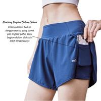 Gambar PREMIUM Celana Pendek Legging 2 in 1 Sport Compression Pants Training Wanita - light gray, M dari Dadali Long Pants undefined 2 Tokopedia
