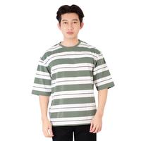 Gambar POSHBOY Kaos Oversize Pria Lengan Pendek Oversized T-Shirt - Baju Stripe - Hasting - Hasting Green, S-M dari Poshboyid undefined 2 Tokopedia
