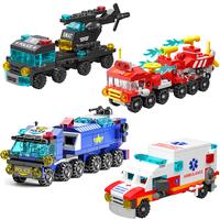 Gambar Building Blocks Rocket Police Truck City Fire Car Helicopter Tank Crane Bricks Set Toys for Kids Children Build block dari ganisv undefined 1 Tokopedia