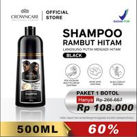 Gambar NEW CrownCare Shampoo Pewarna Rambut 500ml Shampo Warna Rambut Shampo Penghitam Rambut Uban Coloring Shampoo Keramas Sekaligus Mewarnai Rambut Coklat Tua Hitam Alami Herbal 3 in 1 untuk Pria Wanita - Hitam alami dari samaraka985 undefined 1 Tokopedia
