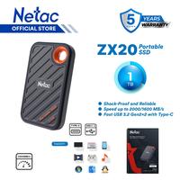 Gambar NETAC OFFICIAL STORE - NETAC ZX20 EXTERNAL PORTABLE SSD 1TB USB 3.2 GEN 2X2 TYPE-C UP TO 2000MB/S WITH USB-C TO A CABLE AND 20GBPS USB-C TO C CABLE COMPATIBLE WITH WINDOWS/MAC/ANDROID dari kholifahhajahbe undefined 1 Tokopedia