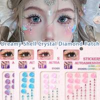 Gambar 1/4pcs sweet dreamy shell crystal diamond patch self-adhesive diy body arts make up face gems mermaid temporary tattoo stickers dari Hamzah amanah undefined 5 Tokopedia