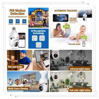 Gambar CCTV BULB WIFI SOCKET LAMPU PTC IOT APPS 2 MP - V360 Pro-Black dari warungtechnology_NEW undefined 4 Tokopedia