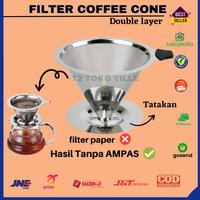 Gambar Cece- Filter Penyaring Kopi Double Mesh Layer Coffee V60 Stainless Tatakan - MEDIUM dari nasheeta_ciji undefined 1 Tokopedia
