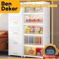 Gambar Lemari Plastik Rak Pintu Bening Tempat Makanan Ringan Roda Universal Terbaru - 3 Susun Putih dari BMFB store undefined 1 Tokopedia