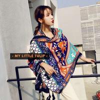Gambar Kerudung Wanita Pasmina Lebar Motif Pashmina Cantik Motif Biru Pantai * dari CAYS FASHION undefined 1 Tokopedia