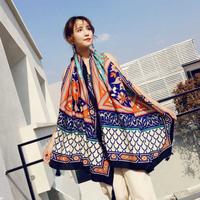 Gambar Kerudung Wanita Pasmina Lebar Motif Pashmina Cantik Motif Biru Pantai * dari CAYS FASHION undefined 2 Tokopedia