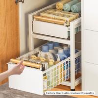 Gambar Under Sink Storage Rack Pull out Cabinet Organizer Kitchen Sliding Drawer Storage Basket Handle Bowl Plate Rack Holder Shelves dari ShoeGoze undefined 5 Tokopedia