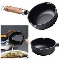 Gambar 11/13cm Cast Iron Mini Egg Frying Pan with Pour Spout Small Wok Milk Pan Butter Melting Pot Gas Stove Induction Cooker Universal dari Unity4U undefined 3 Tokopedia