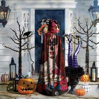 Gambar Adult Vampire Cape Hooded Robe Girl With Sugar Skull Day Of The Dead Halloween Cloak Full Length Cosplay dari Razormantle undefined 3 Tokopedia
