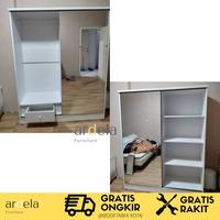 Gambar Glass Mall - Lemari Pintu Sliding 2 Pintu Cermin Model Mewah Murah Minimalis Full Kaca Bahan Kayu MDF Lemari Pakaian Mewah Pintu Sliding Dengan Cermin Besar Kesan Ruangan Luas Model Modern Minimalis Bahan Kuat dan Awet Free Ongkir Jabodetabek dari Glass Mall undefined 3 Tokopedia