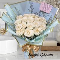 Gambar JAMIN MURAH !!! Buket bunga, buket mawar, buket lily, bunga segar, bunga fresh, bouquet, flowers bouquet, buket bunga matahari, buket wisuda, buket graduation, buket valentine, hari ibu, hari guru, bunga asli, buket snack, buket anniversary - Rose putih 20 dari Euphoria Bloom undefined 2 Tokopedia