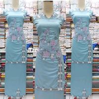Gambar bahan baju kurung bordir suji bunga pinggang khas bukittinggi padang dari Suarc Store undefined 5 Tokopedia