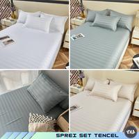 Gambar BEST SPREI SET HOTEL/SPREI+SARUNG BANTAL GULING BAHAN TENCEL PREMIUM STRIP SALUR UKURAN SINGLE-EXTRA KING dari ARSENKA-MART undefined 1 Tokopedia