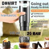 Gambar ESPRESSO COFFEE MAKER 3in1 NESPRESSO CAPSULE ELECTRIC WATER HEATER PORTABLE WIRELESS AUTOMATIC 20 BAR 100ml Usb Type C DONIRT V2 Upgraded not outin wacaco nanopresso staresso handpresso minipresso dari LIVING SMART undefined 1 Tokopedia