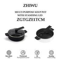Gambar ZHIWU ZGTGZE1TCM - Multi-Purpose Soup Pot 26 cm with Standing Lid - Hitam dari Tanaga Online Shop undefined 1 Tokopedia