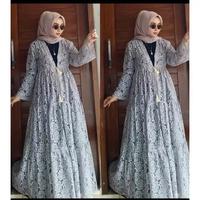 Gambar HUMAIRA STORIES - Dress Outer Brukat Glitter Wanita Dewasa Kekinian Terbaru 2023 Ukuran M L XL Baju Long Dress Brokat Kondangan Gaun Pesta Mewah Simpel Elegan Korean Style Lengan Panjang Kardigan Tanpa Inner OOTD Hijab Cantik Modern Jumbo Model Baru Murah dari DiyahStore09 undefined 5 Tokopedia