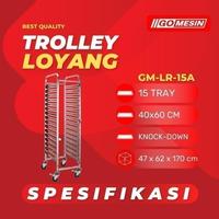 Gambar RAK TROLI ROTI | TROLLEY 15 TRAY STAINLESS LOYANG UK 40X60 CM dari Makmur Bersama Gomesin undefined 3 Tokopedia