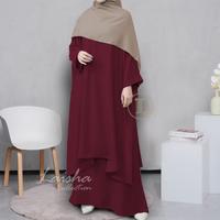 Gambar Abaya Kaftan Tunik One set Kafnik Laisha Collection / Gamis wanita muslim Umroh kekinian jumbo s Wolpis Premium dari buato undefined 1 Tokopedia