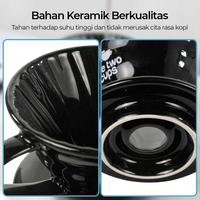 Gambar Gelas Keramik Filter Penyaring Kopi V60 Glass One Two Cups Coffee Filter Dripper - ZM639 Alat Dapur Kitchenware Saringan Cangkir - Putih, 1-4 Cups dari ARZINDONESIA undefined 4 Tokopedia