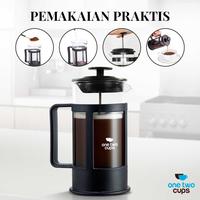 Gambar press Teko Kopi teh susu One Two Cups French Press Plunger Coffee Maker Pot - FN35 Stainless Steel Alat Kaca - Hitam, 600 ml dari ARZINDONESIA undefined 3 Tokopedia